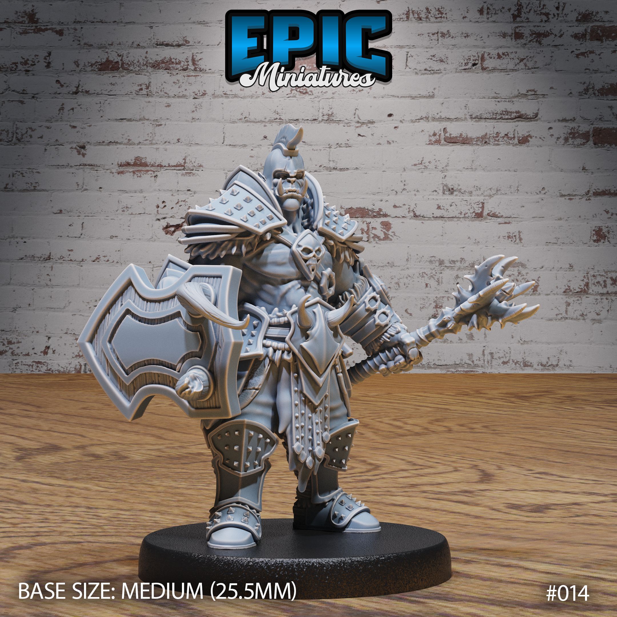 Orc Army Mace & Shield / Green Skin Lord / Male Humanoid Warrior / Burly Raider Tribe / Beast Tamer / Evil Forest Fighter / Woodland Encounter